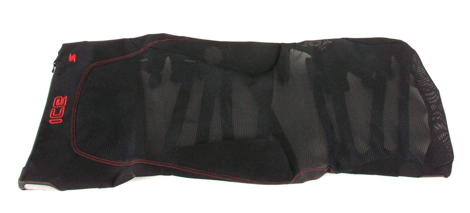 ICE Sprint ErgoFlow Seat Cover with Red Stitching n a white background