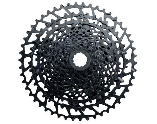 SRAM NX Eagle PG-1230 12 Speed 11-50t Black Cassette top down view