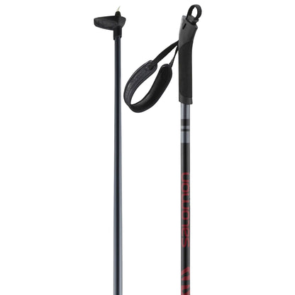 A pair of black Salomon Escape XC poles with EVA grips, designed for cross-country skiing.