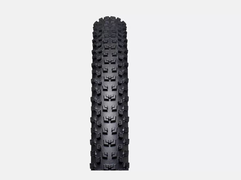 Studio image of the tread pattern on a black Specialized Ground Control 2Bliss ready mountain bike tire
