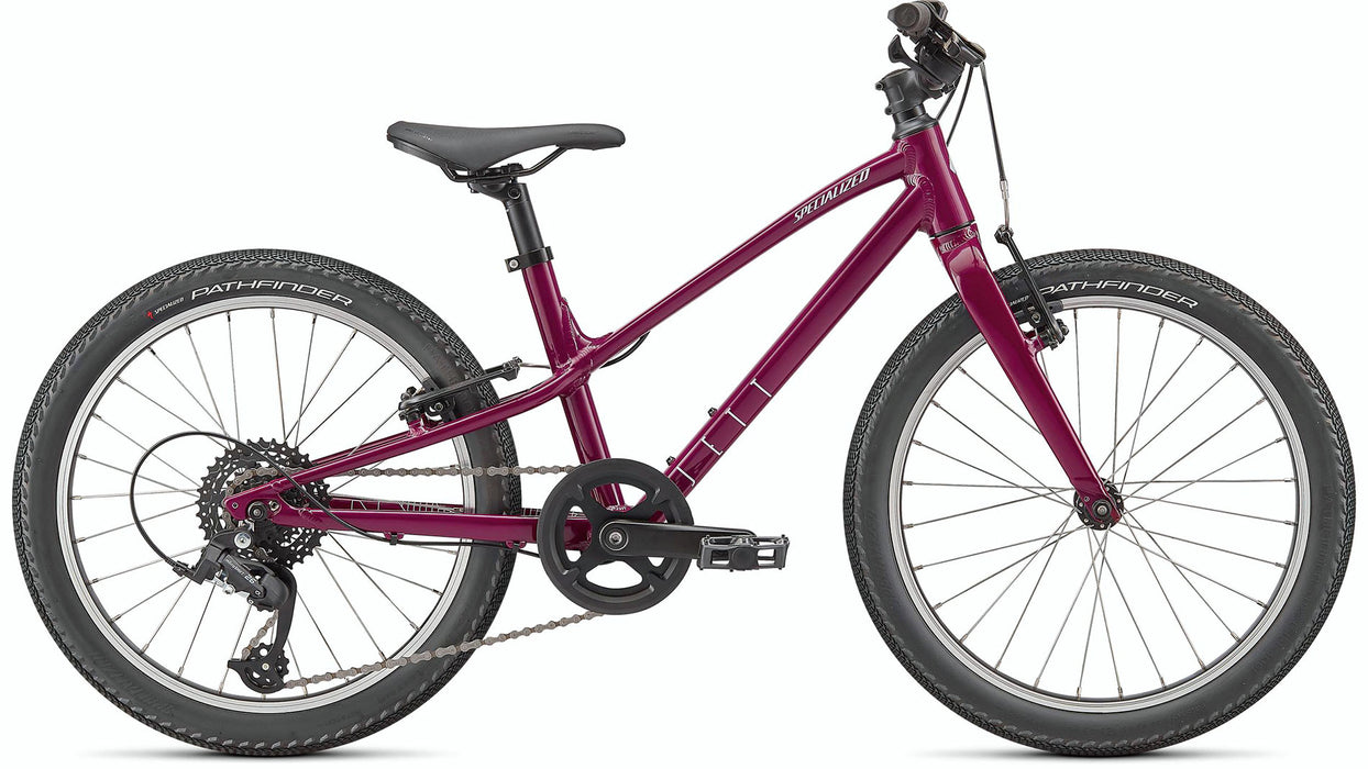 Specialized Jett Kids Multi Speed Bike 20" Gloss Raspberry/ Lilac, studio side view