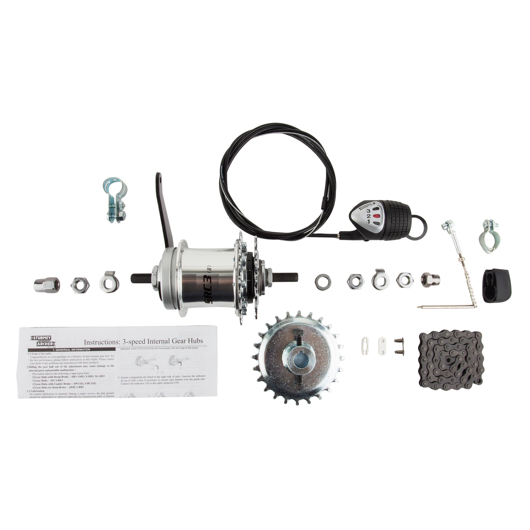 Sturmey Archer Multi-Speed Coaster Brake 3 Speed Conversion Kit