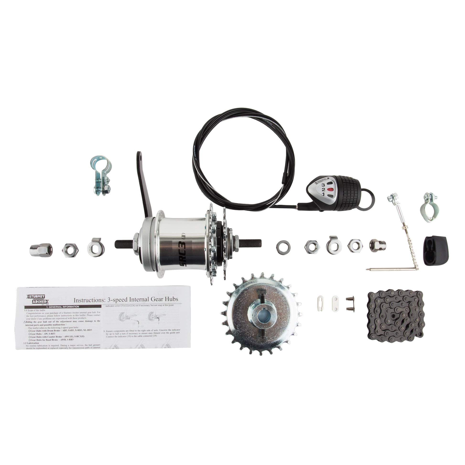 Sturmey Archer Multi-Speed Coaster Brake 3 Speed Conversion Kit 