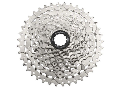 SunRace M9 9 Speed 11-40t Silver Cassette top down view
