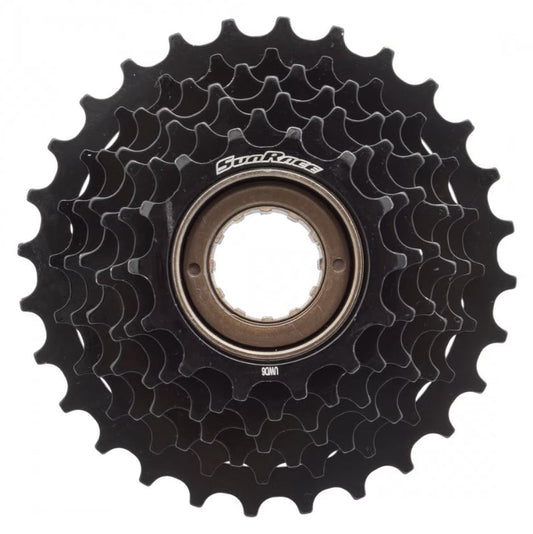 SunRace Multi 7 Speed 14-28t Freewheel front top view.