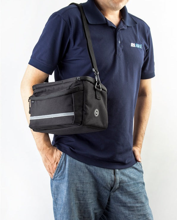 Sunlite Handlebar Bag w/Map Pocket studio image worn as shoulder bag