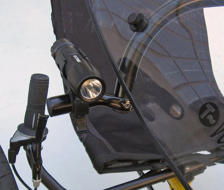 T-Cycle Light Mount for WGX and WINTR Fairings studio image mounted to fairing on trike