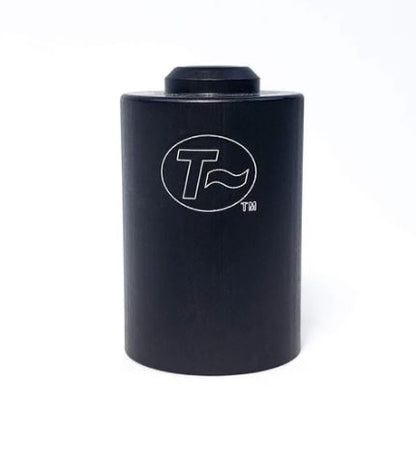 T-cycle bar-end shifter mount compatible with SRAM shifters.  Mount is black with white T-cycle logo on the side.