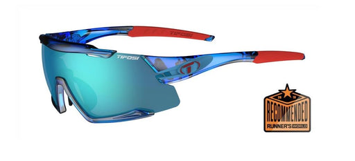 Tifosi Aethon Sunglasses in Crystal Blue with Clarion Blue, AC Red & Clear Interchangeable Lenses.