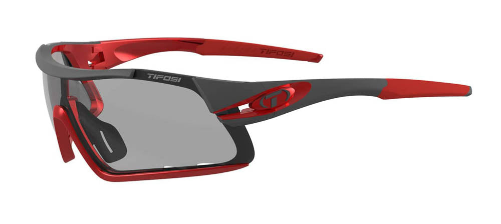 Tifosi Davos Sunglasses in Race Red with Smoke Fototec Lens
