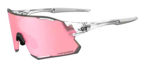 Tifosi Rail Race Sunglasses in Crystal Clear Clarion Rose and Clear Interchangeable Lenses.