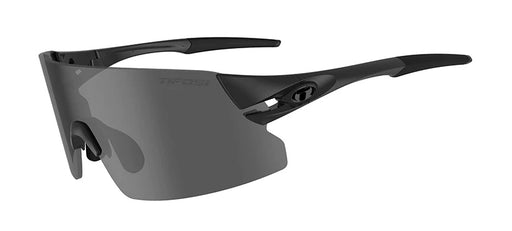 Tifosi Rail XC Sunglasses in Blackout with Smoke, AC Red and Clear Interchangeable Lenses.