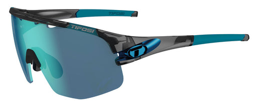Tifosi Sledge Lite Sunglasses in Crystal Smoke with Clarion Blue, AC Red and Clear Interchangeable Lenses.