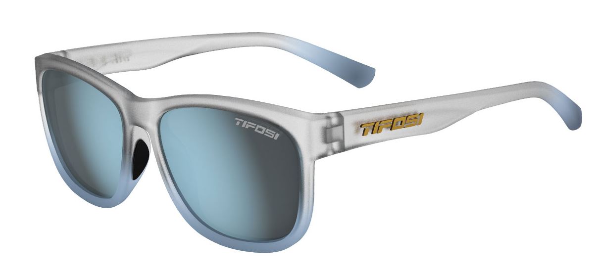 Tifosi Swank XL Sunglasses in Frost Blue with a Smoke Bright Blue Lens.