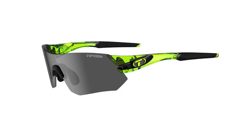 Tifosi Tsali Sunglasses in Crystal Neon Green with Smoke, AC Red and Clear Interchangeable Lenses.