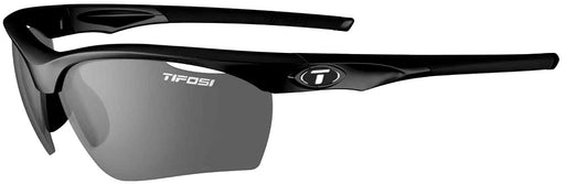 Tifosi Vero Sunglasses in Gloss Black with Smoke, AC Red and Clear Interchangeable Lenses.