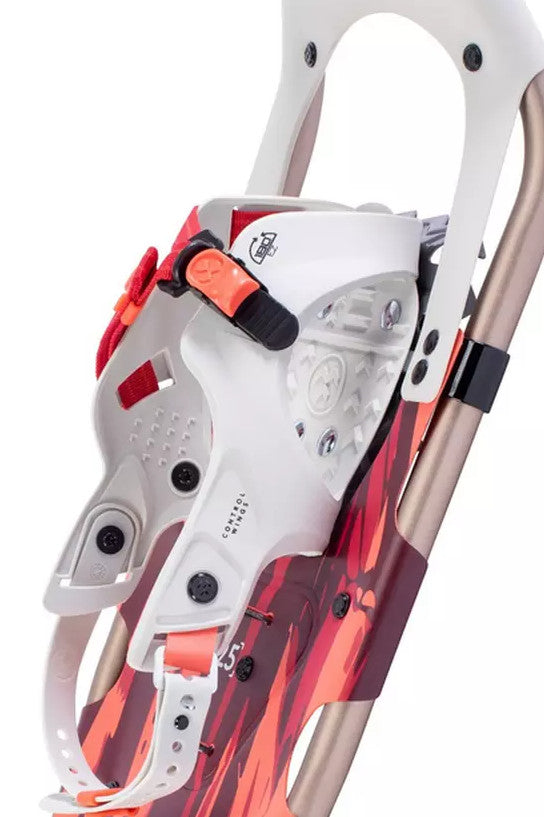 Tubbs Frontier Snowshoes Coral up close studio image