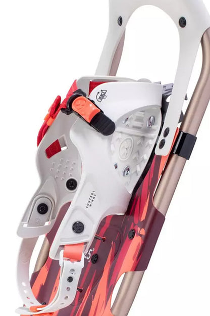 Tubbs Frontier Snowshoes Coral up close studio image