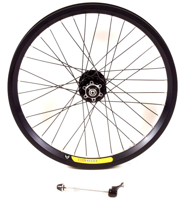 Velocity Cliffhanger 20" 406mm NMSW Black 36h Black Spokes & Silver Nips Standard 100mm Front Disc Wheel