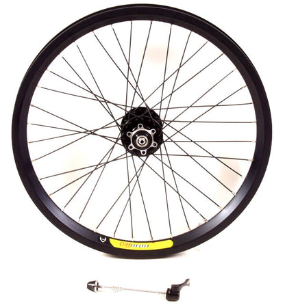 Velocity Cliffhanger 20" 406mm NMSW Black 36h Black Spokes & Silver Nips Standard 100mm Front Disc Wheel