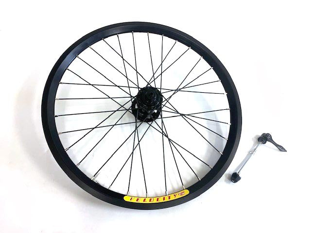 Velocity Dyad 20" inch 406mm NMSW  Black 32h Black Spokes & Silver Nips Standard 100mm Front Disc Wheel