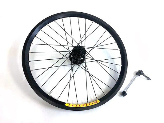 Velocity Dyad 20" inch 406mm NMSW  Black 32h Black Spokes & Silver Nips Standard 100mm Front Disc Wheel