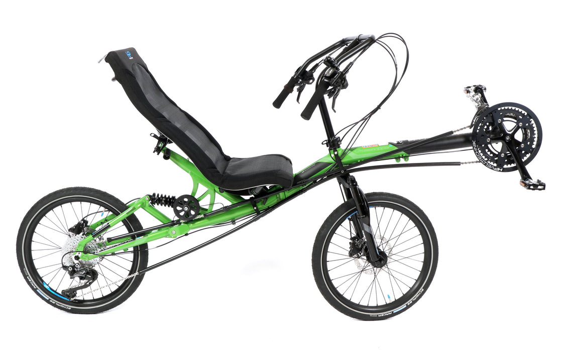 HP Velotechnik Grasshopper fx Aerobar Magic Green Recumbent Bike