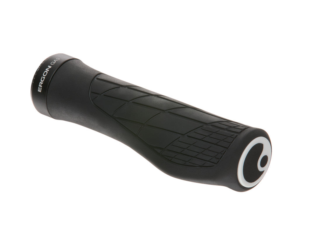 Ergon GA3 Black Lock-On Grips Small on a white background
