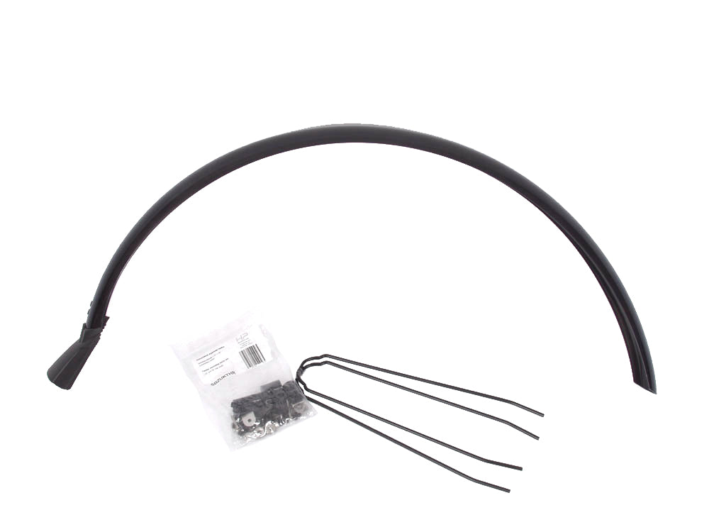 A black 26-inch rear mudguard for HP Velotechnik trikes with mounting hardware and stays.