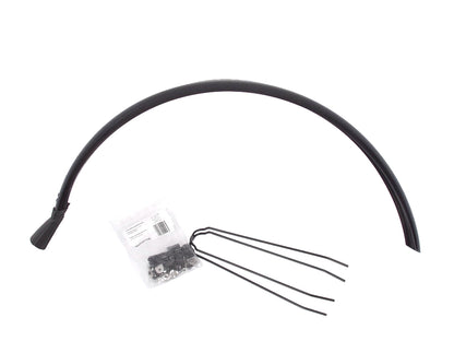 A black 26-inch rear mudguard for HP Velotechnik trikes with mounting hardware and stays.