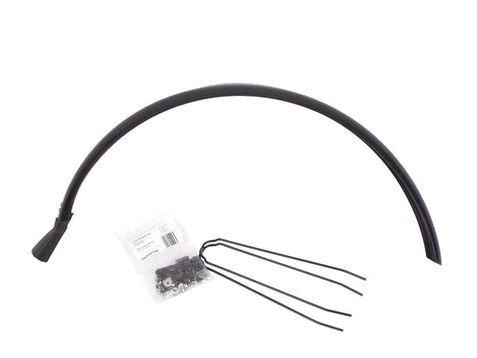 A black 26-inch rear mudguard for HP Velotechnik trikes with mounting hardware and stays.
