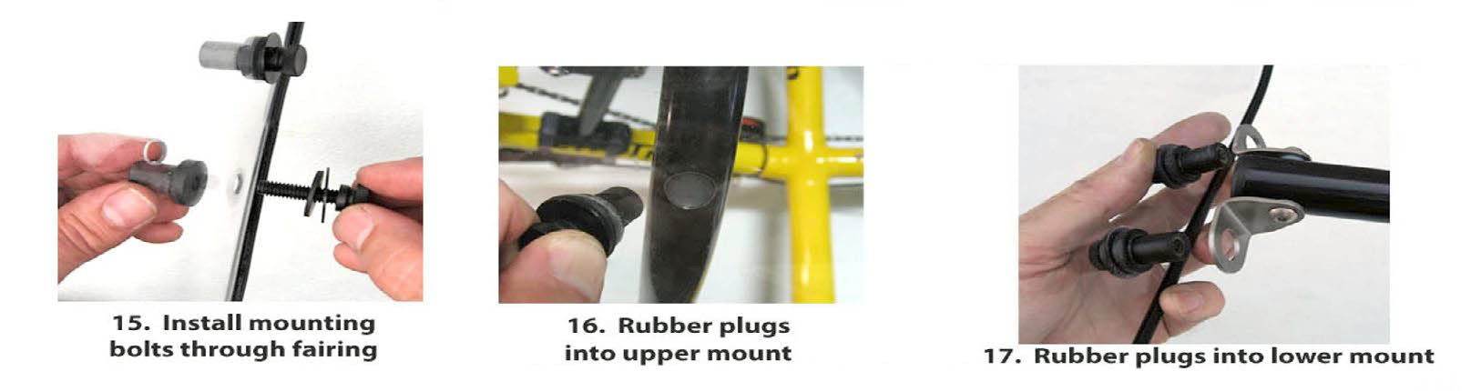 T-Cycle Windwrap Fairing Rubber Nuts Set of 5 installation instructional images