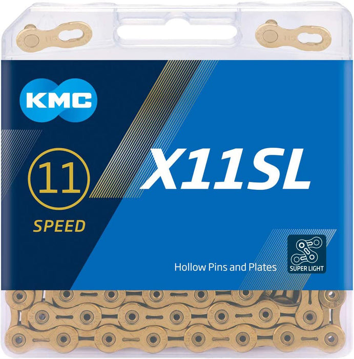 KMC X11SL Super Light 11 Speed 116 Links Gold Chain