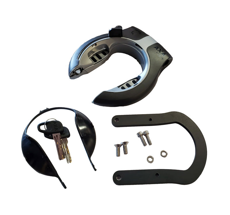 HP Velotechnik Retrofit AXA Frame Lock for Gekkos all components and hardware studio image