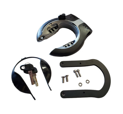 HP Velotechnik Retrofit AXA Frame Lock for Gekkos all components and hardware studio image