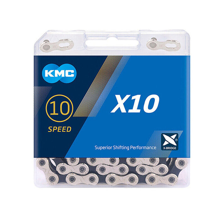 KMC X10 10 Speed 348 Links Silver/Black Recumbent Chain