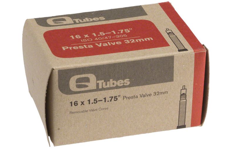 Q Tubes 32mm Valve Stem Presta Tube 16 x 1.5-1.75" (305mm)