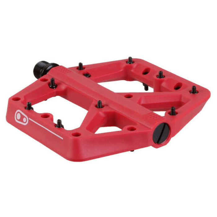 Crank Brothers Stamp 1 Pedals Platform Composite 9/16 Small red, studio side view