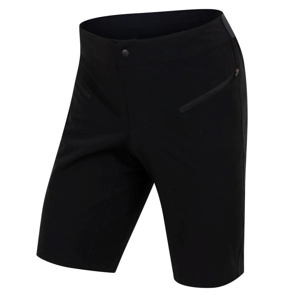 Front view of a Pearl Izumi Mens Canyon Short with Liner in black against a white background.