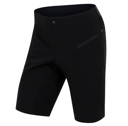 Front view of a Pearl Izumi Mens Canyon Short with Liner in black against a white background.