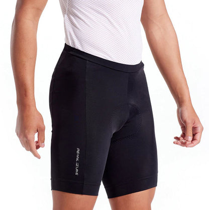 Front view of the Mens Pearl Izumi Quest Short in black on a model against a white background.