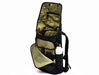 Po Campo Atria Backpack Black City Lights opened to show pockets studio image front