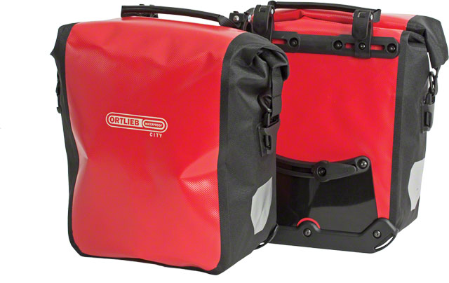 Ortlieb Front Roller City Panniers Red studio image