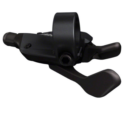 Bottom view of a SRAM X.5 9 Speed Right Trigger Shifter in black against a white background.