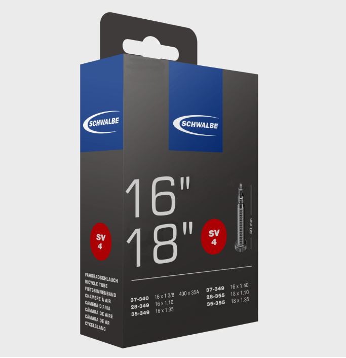 Schwalbe SV4 Presta Valve Tube 16 x 1-3/8 inch (340-349-355mm)