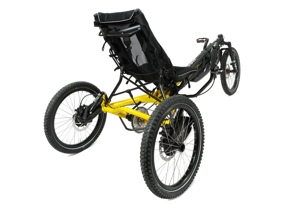 Hase Kettwiesel Cross Steps w/630 Wh Battery and 2A Charger Yellow Recumbent Trike