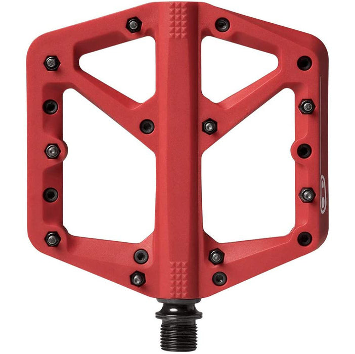 Crank Brothers Stamp 1 Pedals Platform Composite 9/16 Small red, studio top view