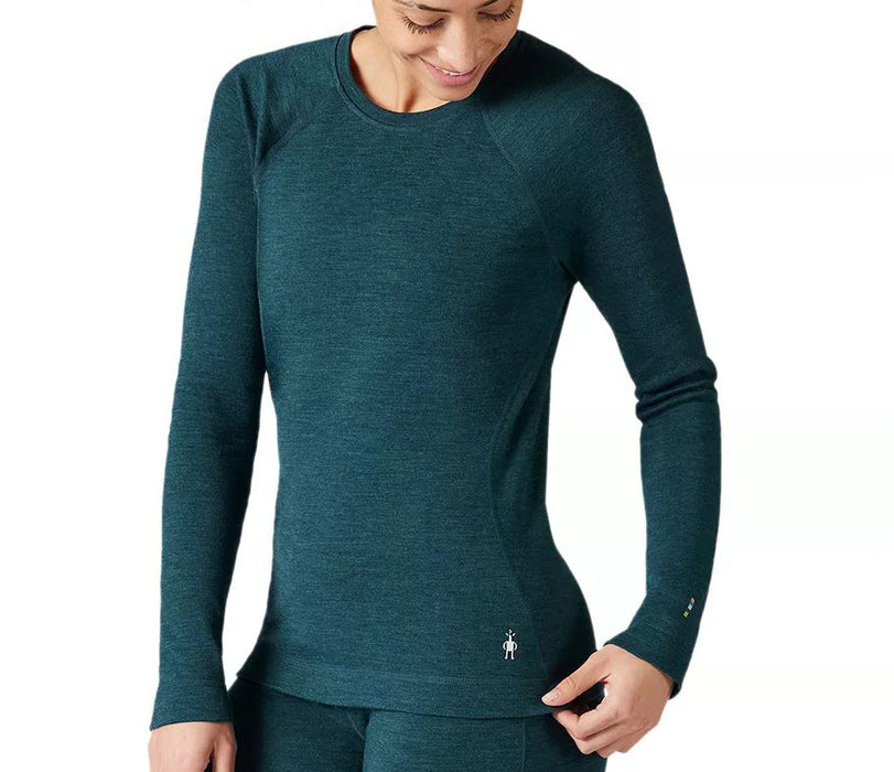 Smartwool Womens Classic Thermal  Base Layer Crew Blue Heather